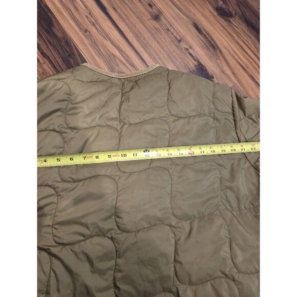 Bernie Quilted Corduroy Trim Puffer Jacket Womens Sz L/XL Acorn Sustainable - Picture 10 of 12